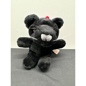 Vintage Black Plush 6” Cat Mouse Stuffed Animal Toy Greek to Me